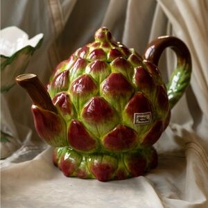 Vintage Hand Painted Artichoke Teapot